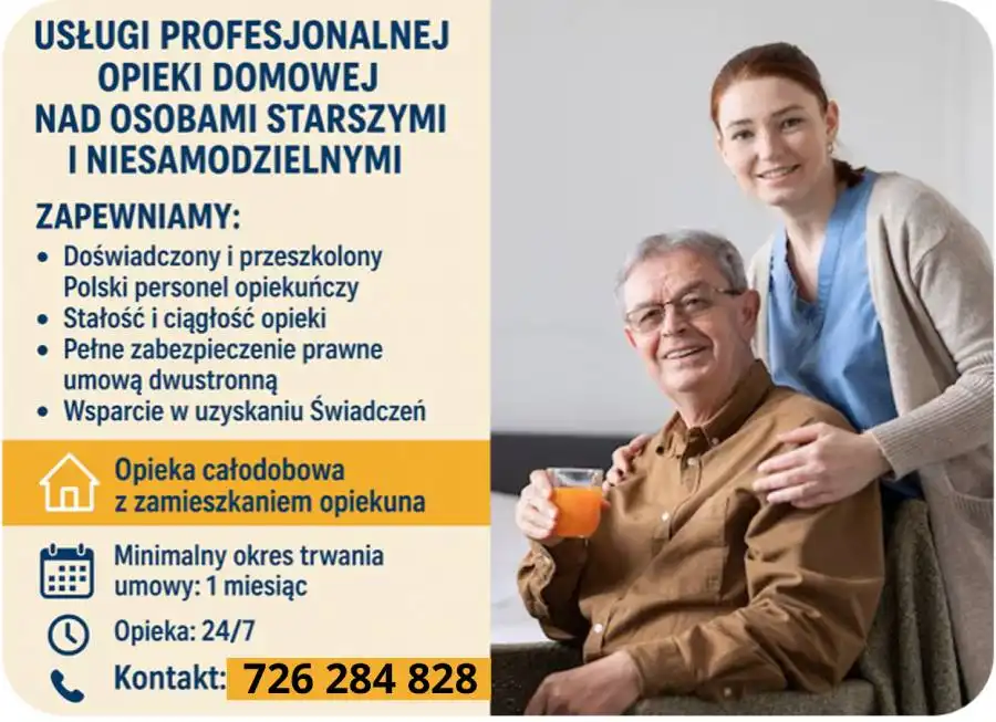 Opiekunka Dla Seniora Z Zamieszkaniem 24H - Zamów Opiekunkę Nowy Sącz Cała Małopolska/Opiekunka 24H