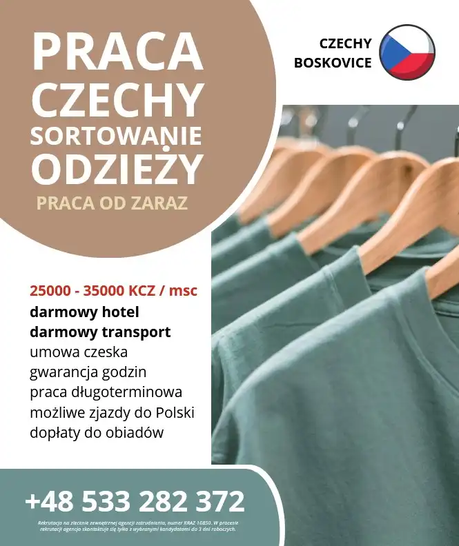 Praca W Czechach – Kontrola Jakości I Sortowanie Odzieży W Boskovicach