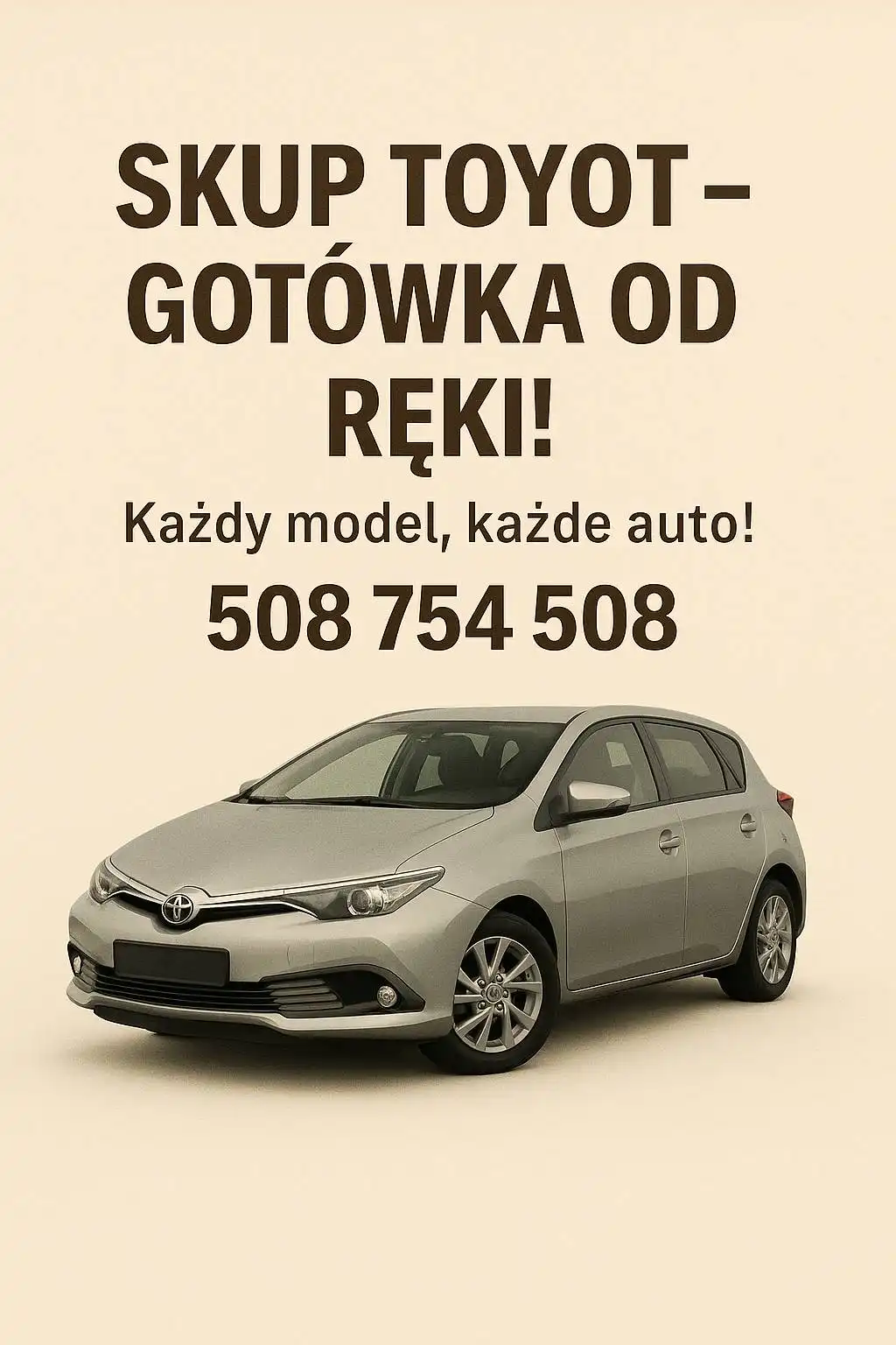 Skup Toyot Nowy Sącz Każdy Model, Każde Auto! Gotówka Od Ręki! Małopolska